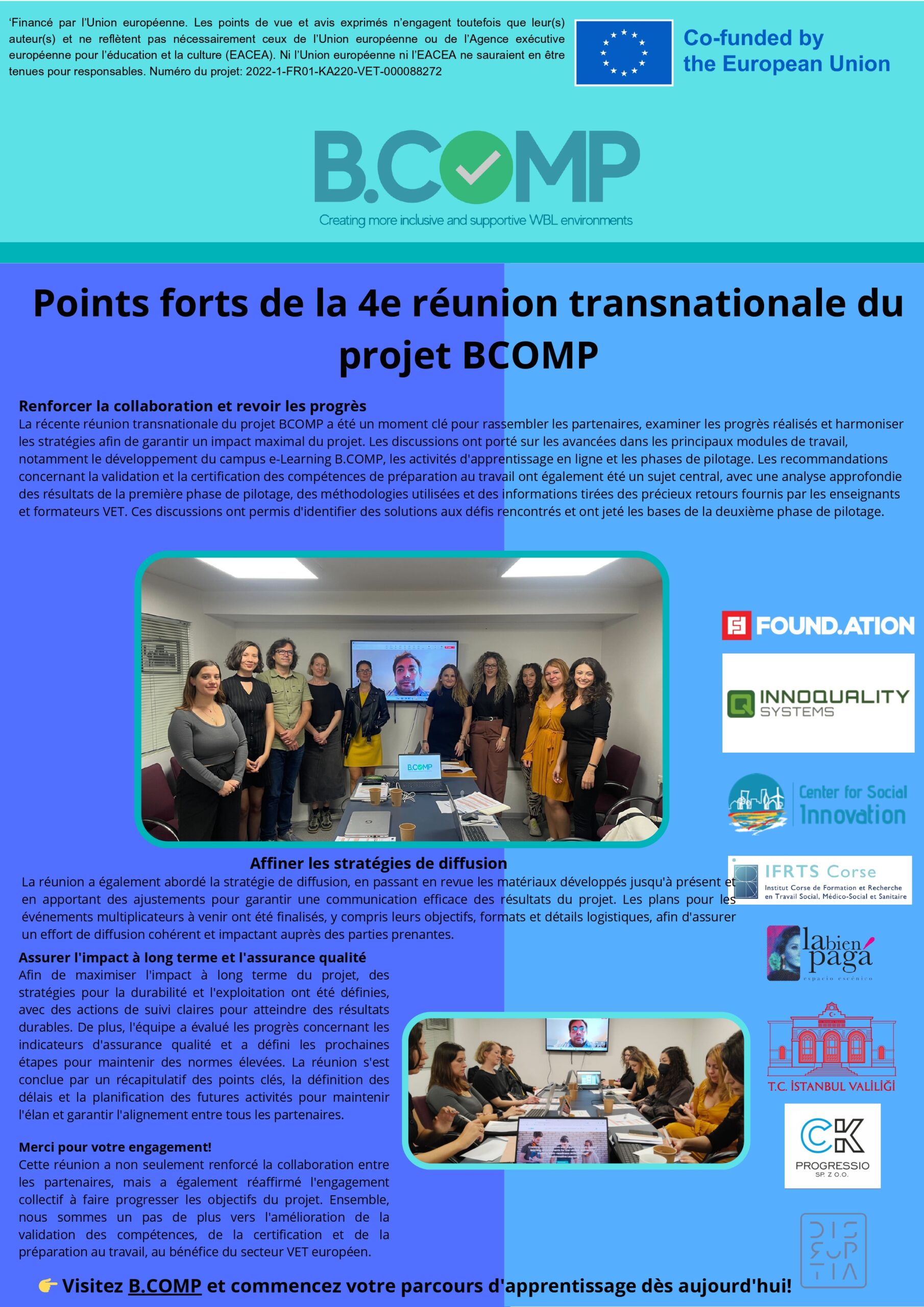 B.COMP Renforce la Collaboration et Avance dans la Certification des Compétences 5e bulletin d’information