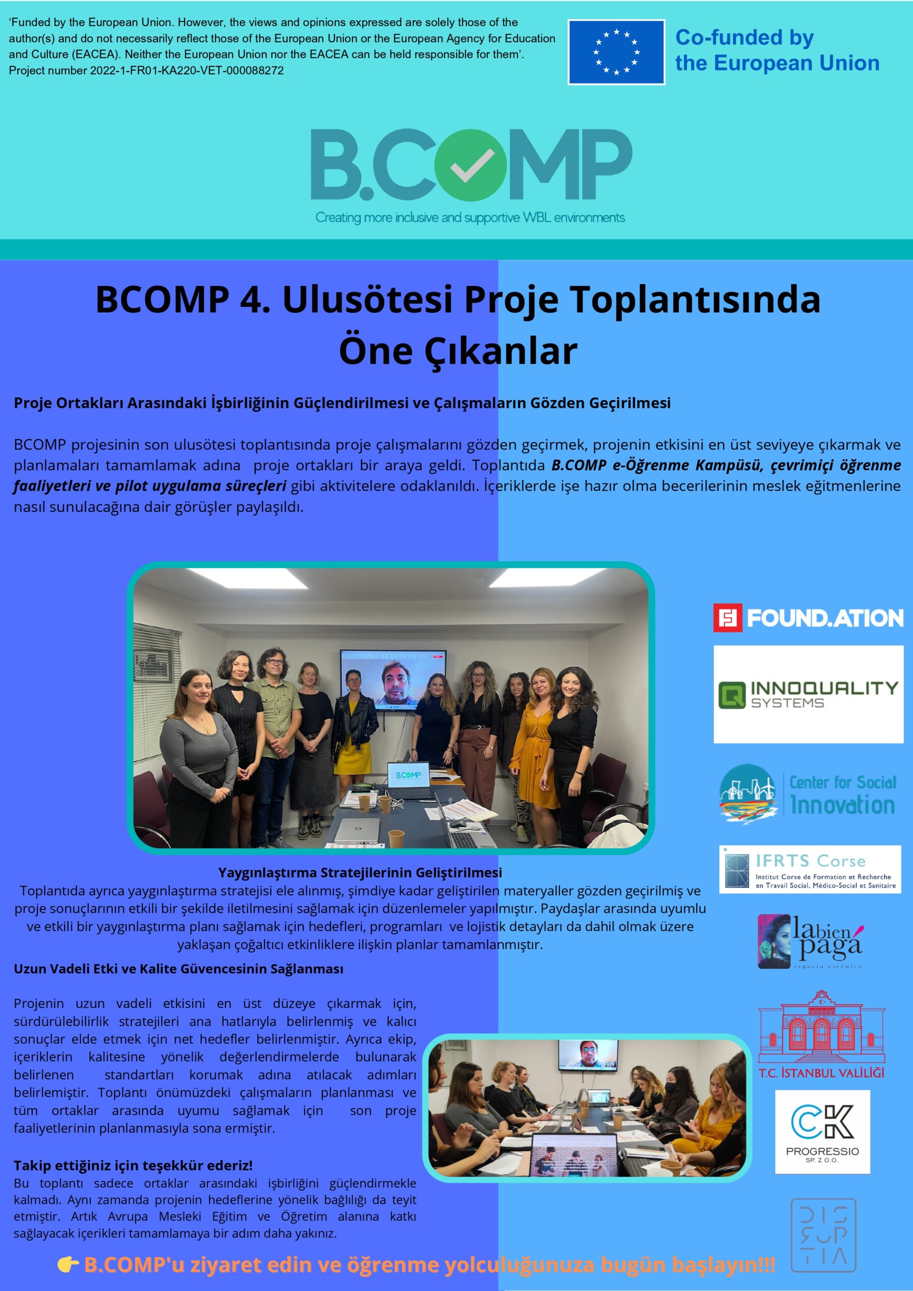 B.COMP İş Birliğini Güçlendiriyor ve Beceri Sertifikasyonunda İlerleme Kaydediyor 5. Bülten